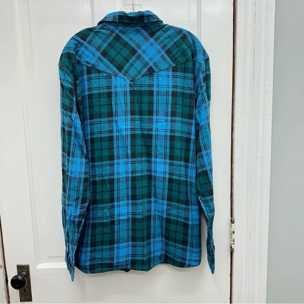 NWT Cody James‎ western wear flannel plaid pearl snap long sleeve shirt men's xl